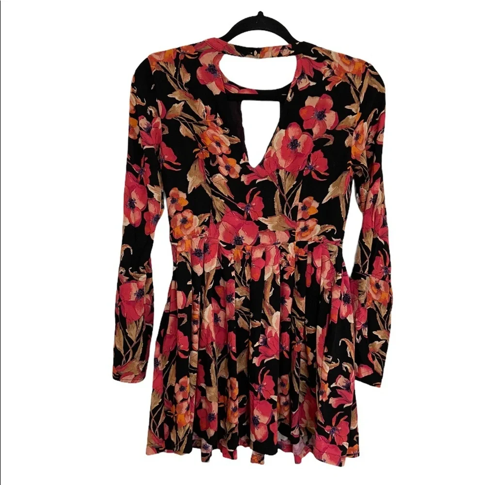 Free People Tegan Printed Cutout Mini Dress